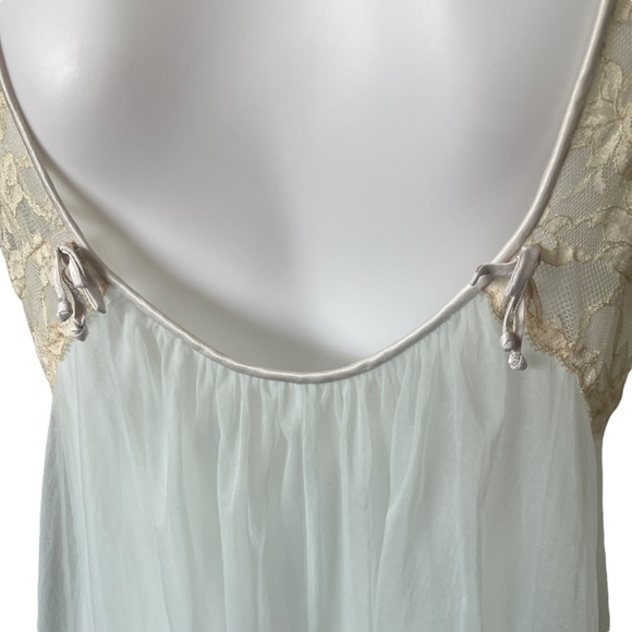 Vintage Vanity Fair Nylon Double Layer Baby Blue Lace Night Gown SIZE 36 Tricot - Picture 6 of 12